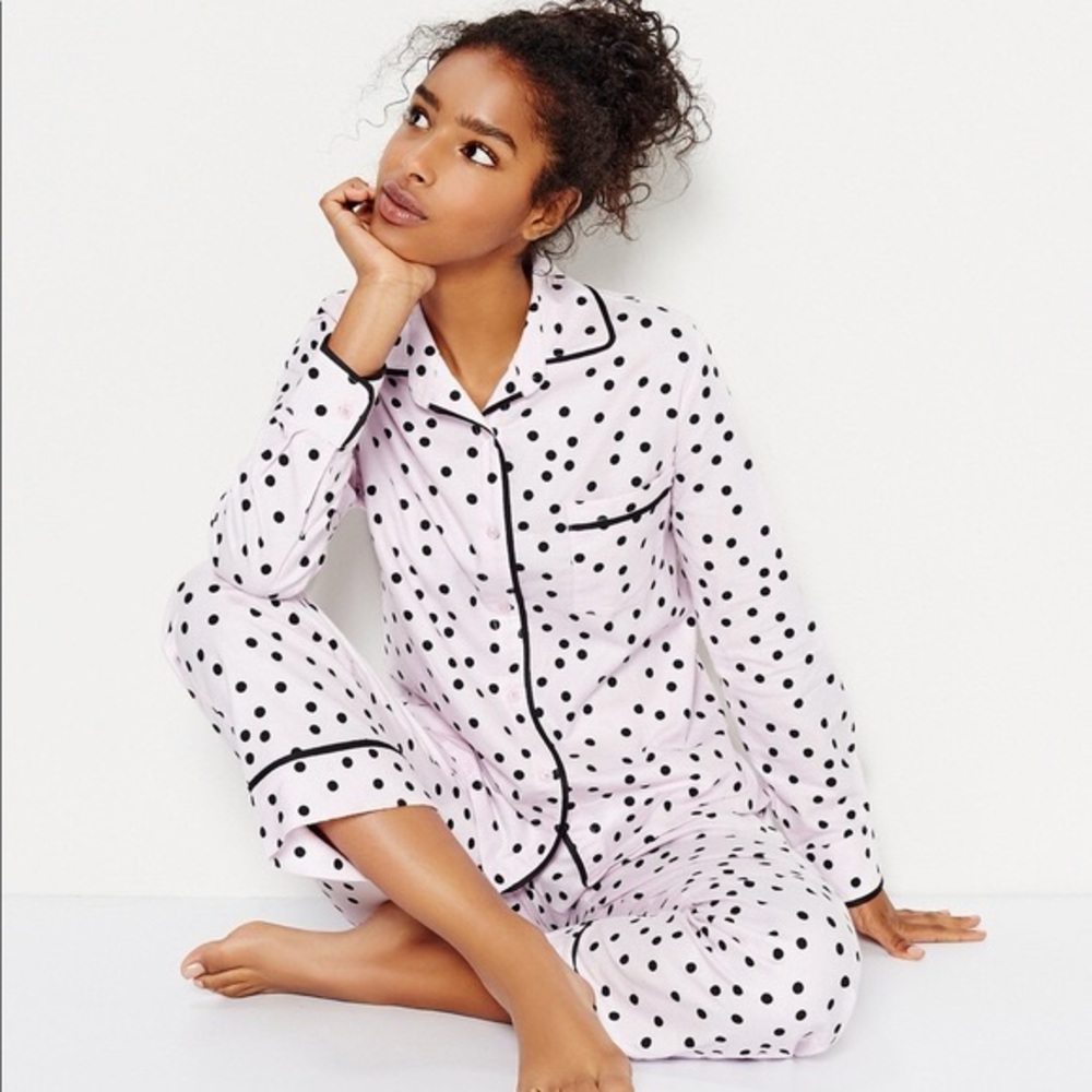 Kate Spade Pink Polka Dot Pajama Set